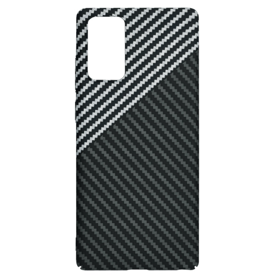 Husa pentru Samsung Galaxy Note 20 / Galaxy Note 20 5G, SKYDDAR INNOVATION, textura carbon, Carbonite FiberShell, set cu sticker, Gri, - 3 | YEO