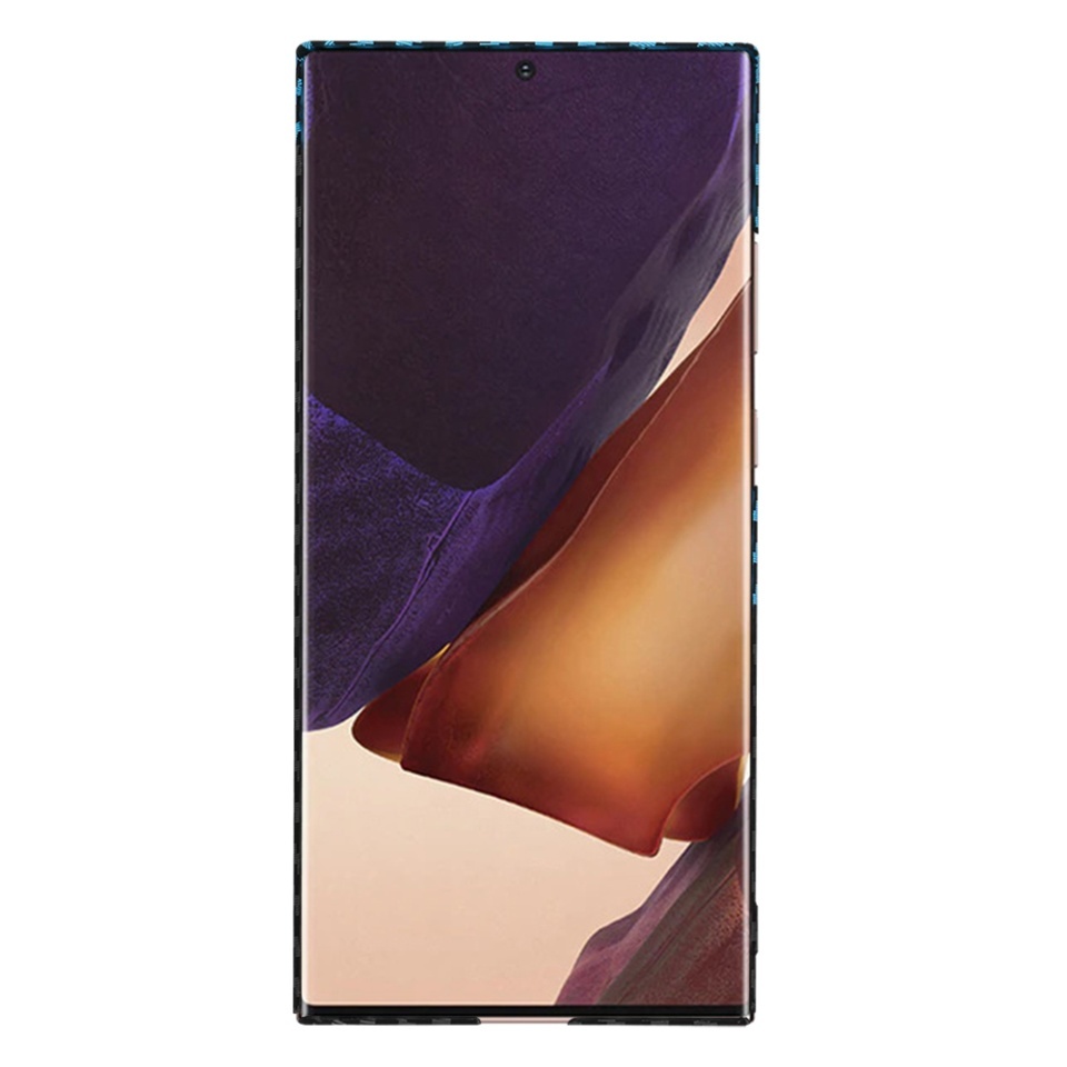 Husa pentru Samsung Galaxy Note 20 Ultra 5G / Galaxy Note 20 Ultra, SKYDDAR INNOVATION, textura carbon, Carbonite FiberShell, set cu sticker, Bleu, - 1 | YEO