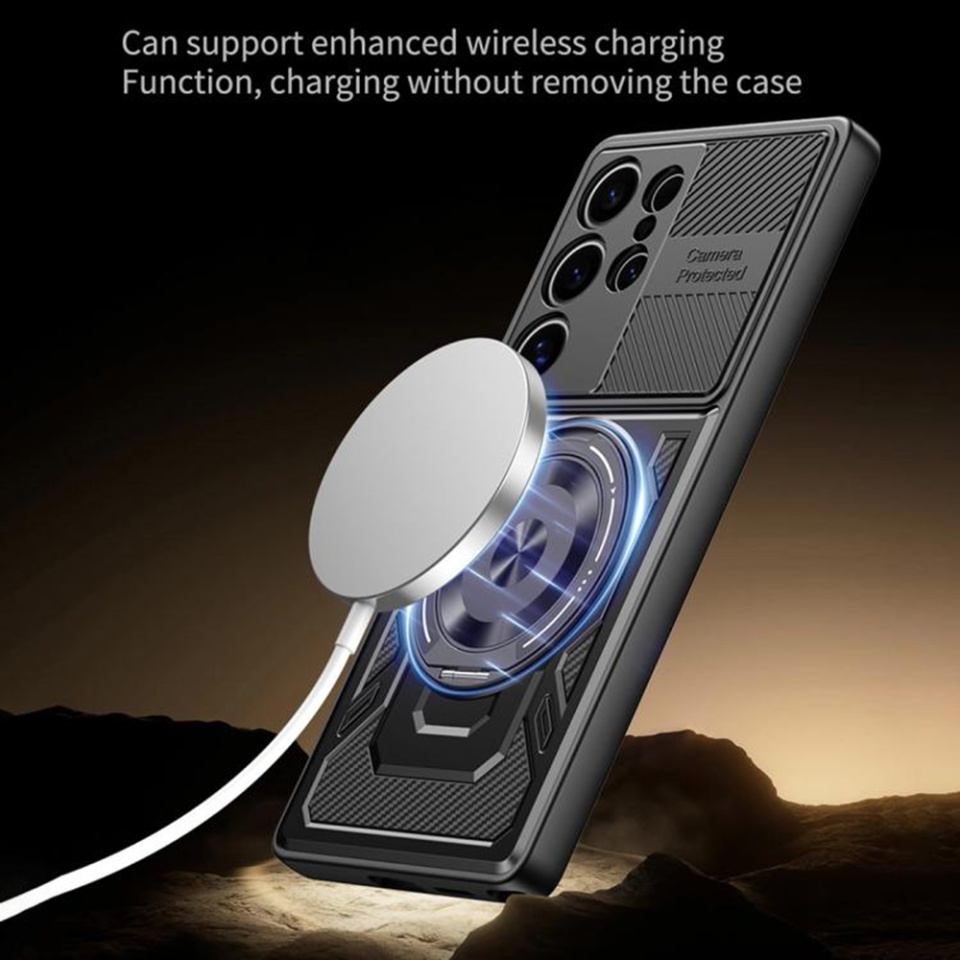 Husa pentru Samsung Galaxy S20 FE, SKYDDAR INNOVATION, RuggedCam, Inel magnetic antisoc, set cu sticker, Albastru - 3 | YEO