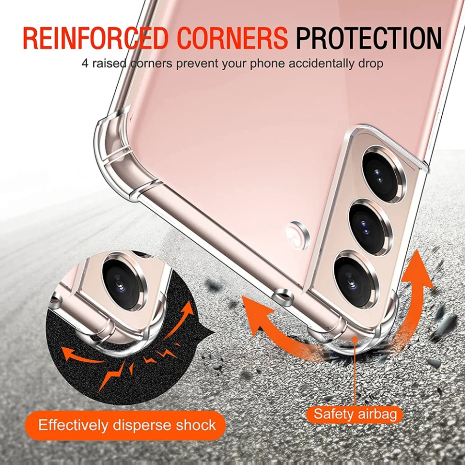 Husa pentru Samsung Galaxy S21 FE 5G , SKYDDAR INNOVATION, Shockproof Clear din Silicon Slim, Transparenta, set cu sticker - 2 | YEO