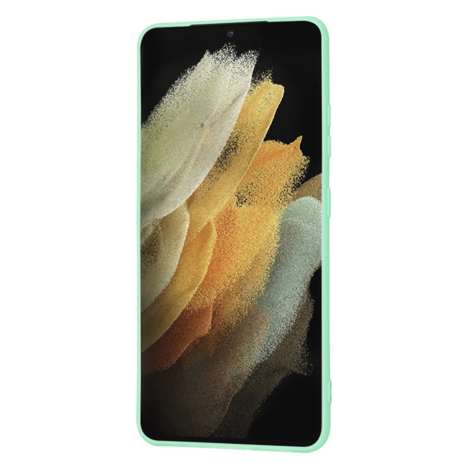 Husa pentru Samsung Galaxy S21 Ultra 5G din Silicon Catifelat, Protectie Premium, Skyddar SoftElegance MagSafe - Verde deschis - 1 | YEO