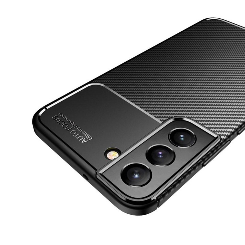 Husa pentru Samsung Galaxy S22 5G, SKYDDAR INNOVATION, CarbonFiber, Antisoc, Negru, set cu sticker - 1 | YEO