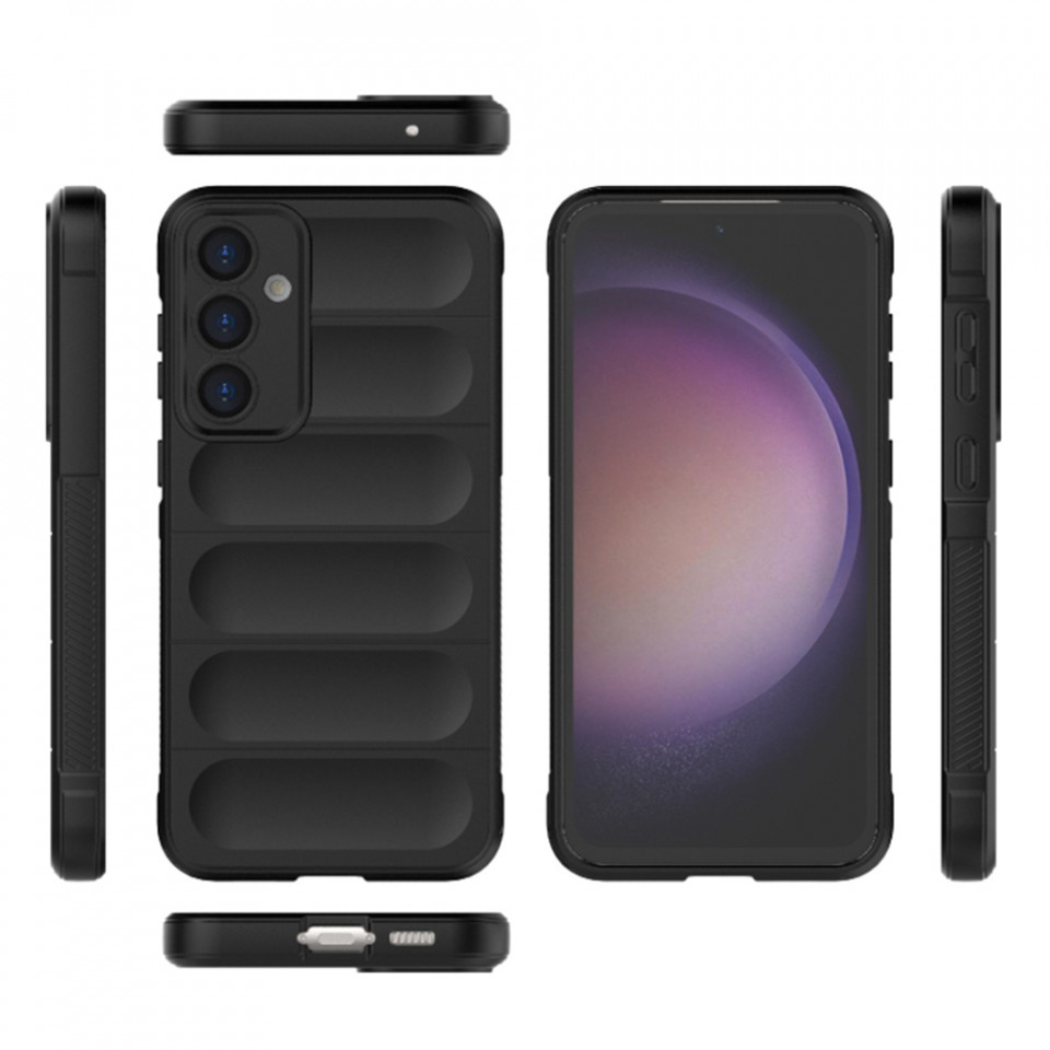 Husa pentru Samsung Galaxy S23 FE eleganta, din silicon mat, SKDR Vogue - Negru - 1 | YEO