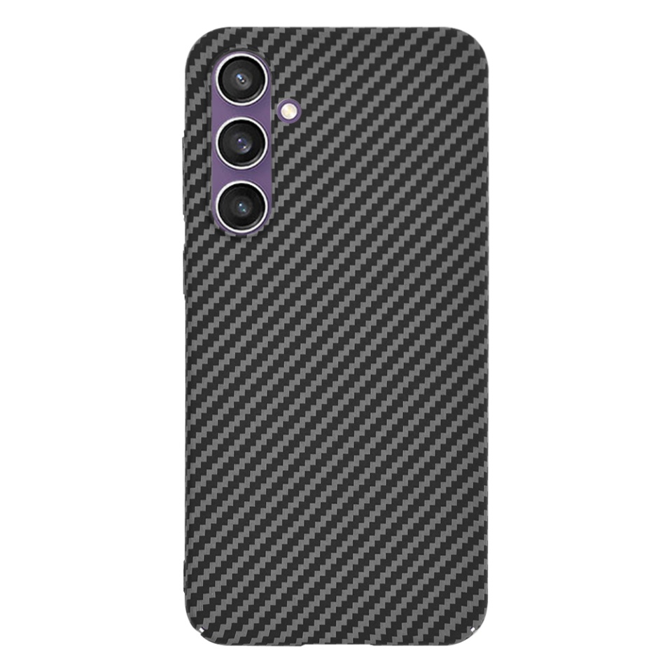 Husa pentru Samsung Galaxy S23 FE, Finisaj Premium cu Textura de Carbon, Design Elegant, SKDR CarbonFlex - Negru - 3 | YEO