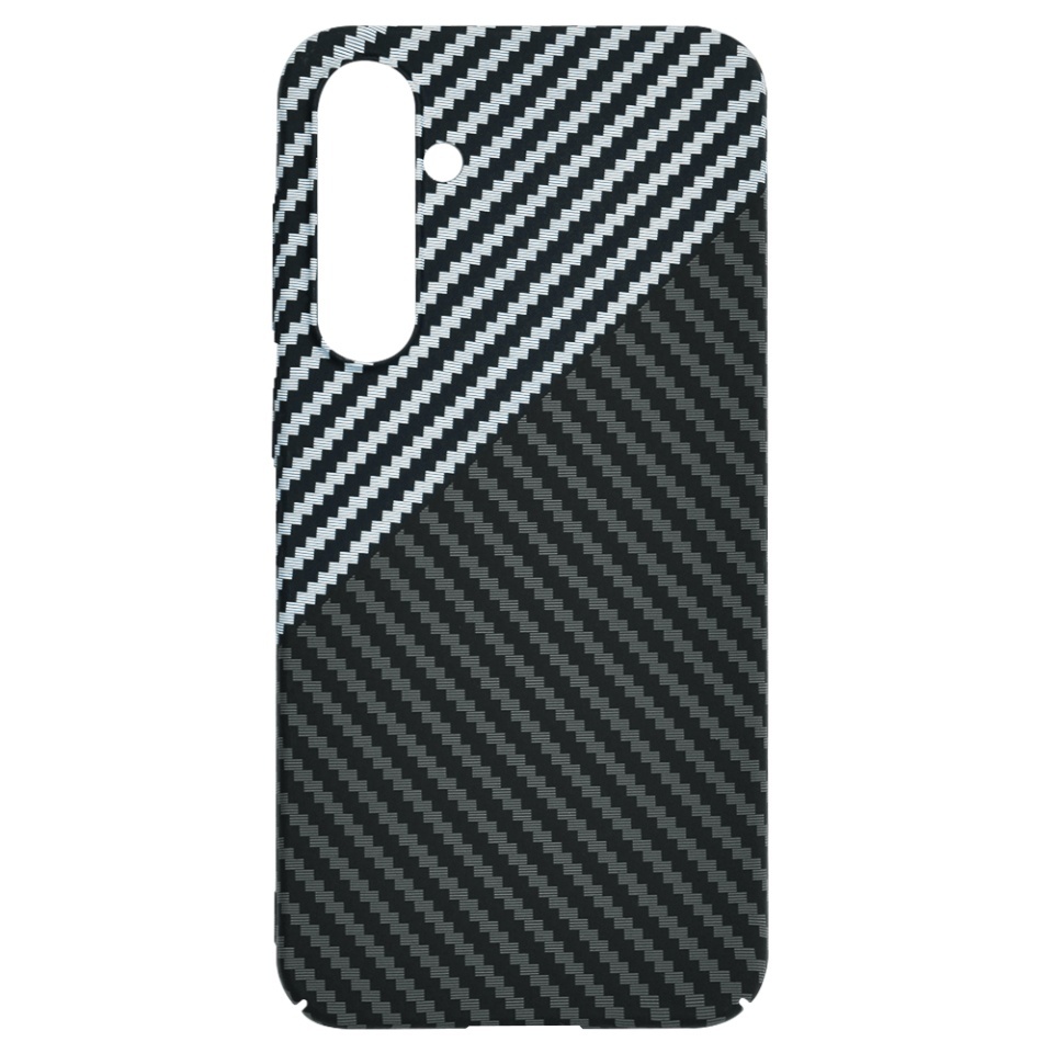 Husa pentru Samsung Galaxy S23 FE, SKYDDAR INNOVATION, textura carbon, Carbonite FiberShell, set cu sticker, Gri, - 3 | YEO