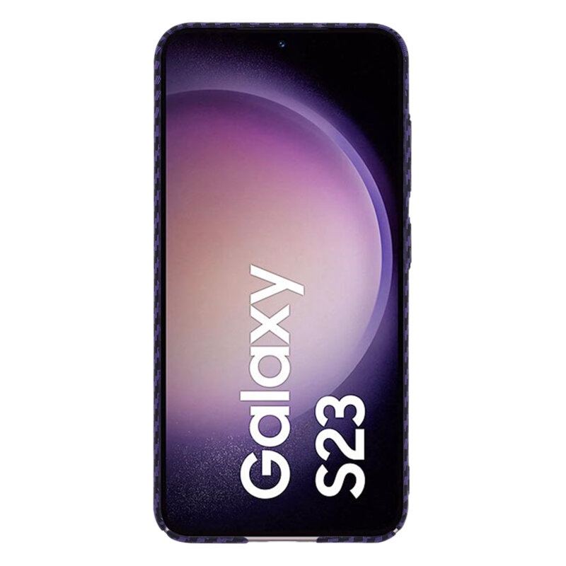 Husa pentru Samsung Galaxy S23, Finisaj Premium cu Textura de Carbon, Design Elegant, SKDR CarbonFlex - Mov - 1 | YEO