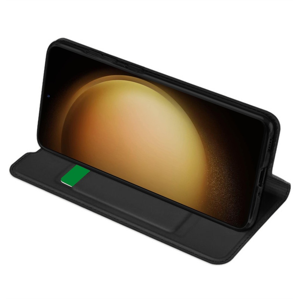 Husa pentru Samsung Galaxy S23 Plus, SKYDDAR INNOVATION, Magskin Book, tip Carte cu Portofel Interior, set cu sticker, Negru - 1 | YEO