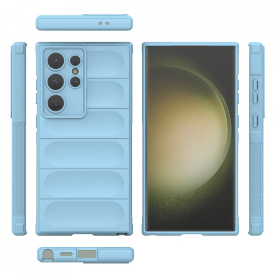 Husa pentru Samsung Galaxy S23 Ultra eleganta, din silicon mat, SKDR Vogue - Bleu - 1 | YEO