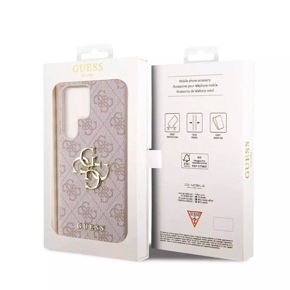 Husa pentru Samsung Galaxy S23 Ultra, Guess Hardcase 4G Big Metal Logo, Protectie Slim, Compatibila, Roz - 7