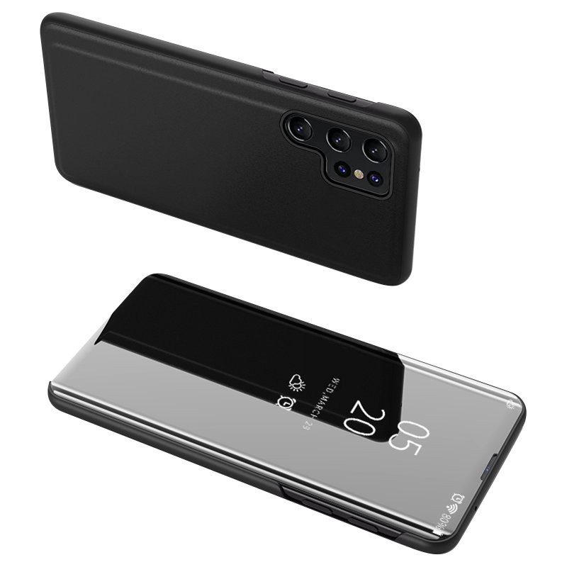 Husa pentru Samsung Galaxy S23 Ultra tip carte, Skyddar Clear View - Negru