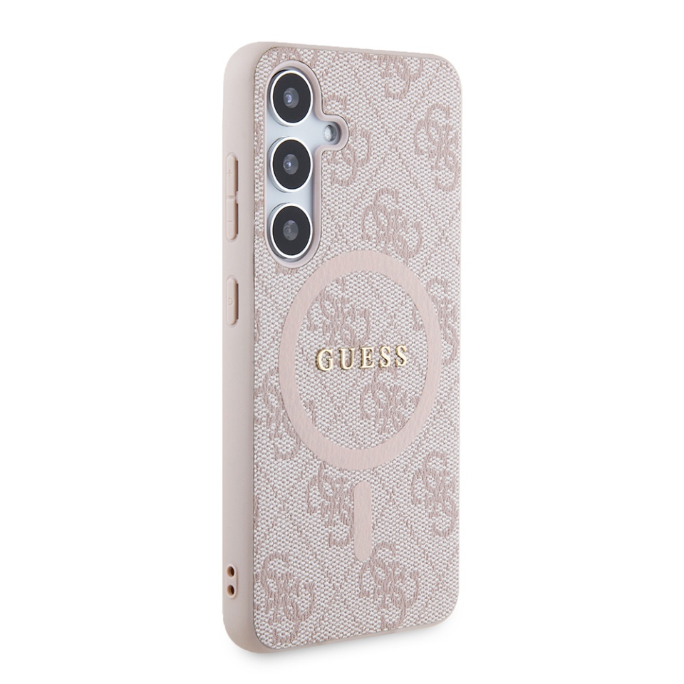 Husa pentru Samsung Galaxy S24, 4G Collection Leather MagSafe, Guess - Roz - 3 | YEO