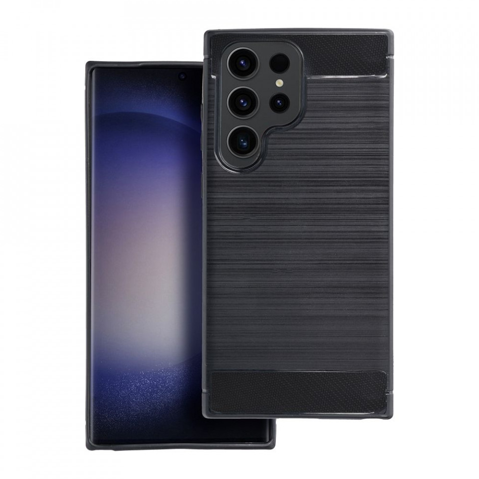 Husa pentru Samsung Galaxy S24 Carbon Silicon Skyddar, Anti-Amprente - Negru - 1 | YEO