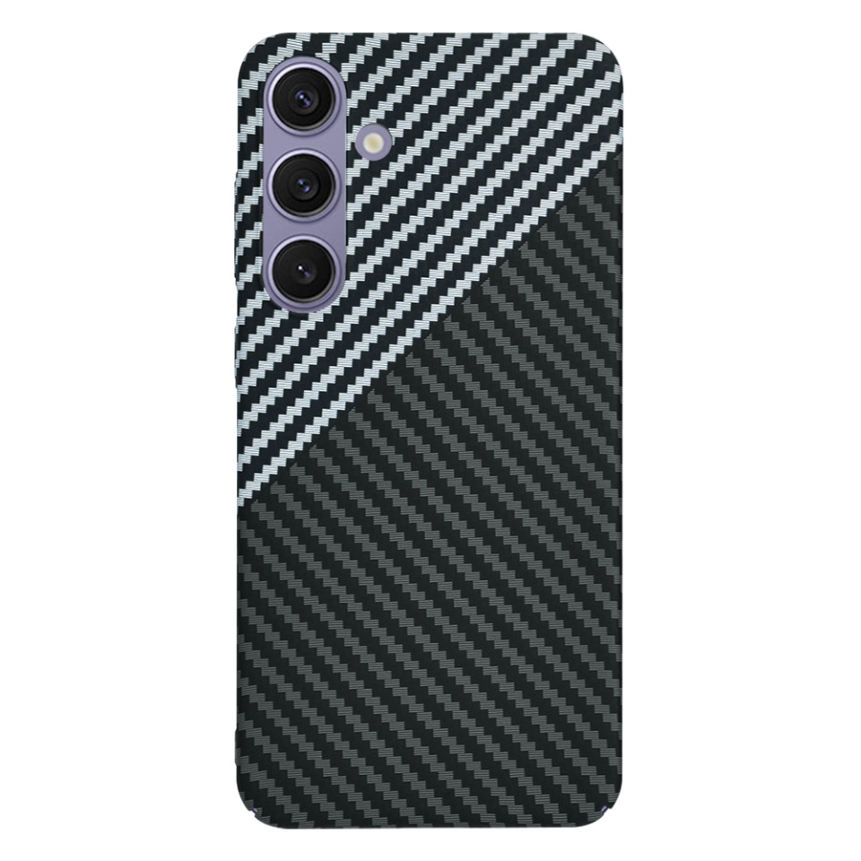 Husa pentru Samsung Galaxy S24 Plus, SKYDDAR INNOVATION, Carbonite FiberShell, Gri, set cu sticker - 3 | YEO
