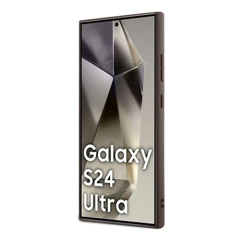 Husa pentru Samsung Galaxy S24 Ultra, Guess, Hardcase 4G Metal Gold Logo, Maro - 2 | YEO
