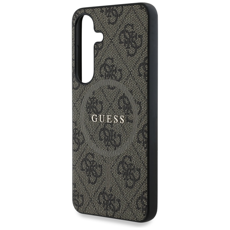 Husa pentru Samsung Galaxy S25, 4G Ring Classic Logo MagSafe, Guess, Maro - 3 | YEO