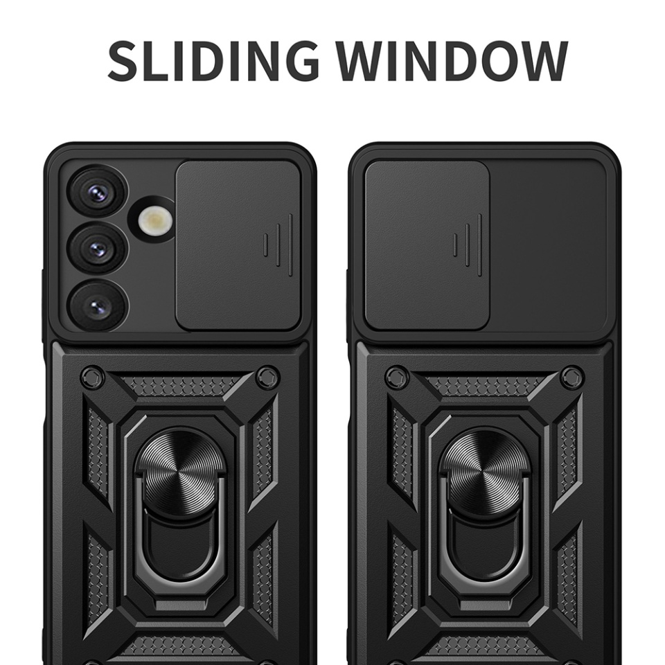 Husa pentru Samsung Galaxy S25 cu inel magnetic si protectie camera Skyddar CamShield - Verde - 2 | YEO