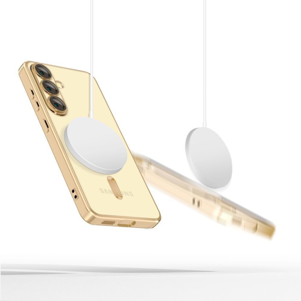 Husa pentru Samsung Galaxy S25 Edge, Luxury Shield Magsafe, Protectie Antisoc, set cu sticker, Albastru - 1 | YEO