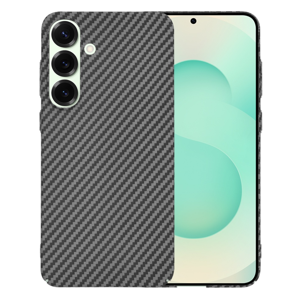 Husa pentru Samsung Galaxy S25 Plus, SKYDDAR INNOVATION, Carbonite FiberShell, Negru, set cu sticker - 1 | YEO