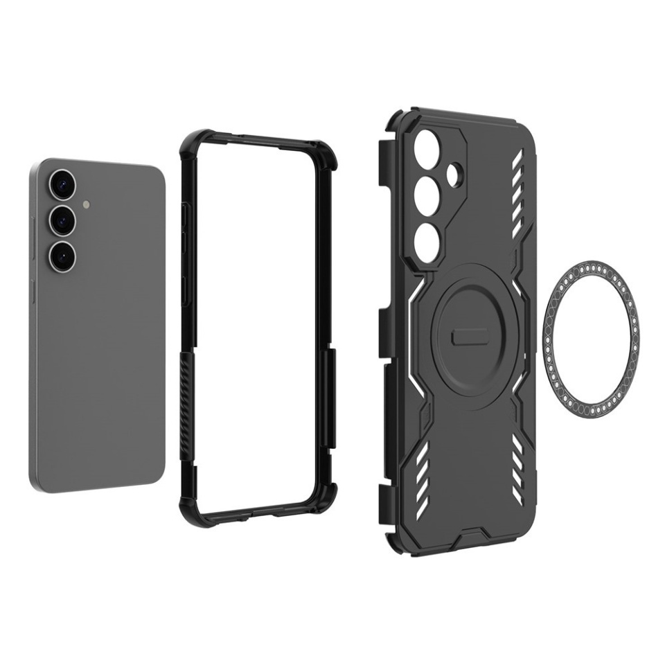 Husa pentru Samsung Galaxy S25 Plus, SKYDDAR INOVATION, ArmorMag, Magsafe, set cu sticker, Negru - 3 | YEO