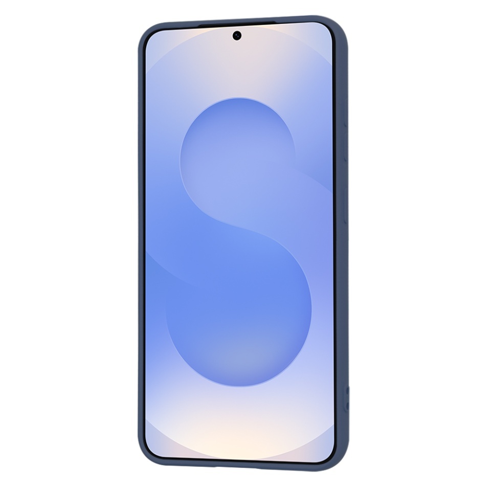 Husa pentru Samsung Galaxy S25, SKYDDAR INNOVATION, din Silicon Catifelat, SoftElegance, set cu sticker, Bleumarin - 1 | YEO