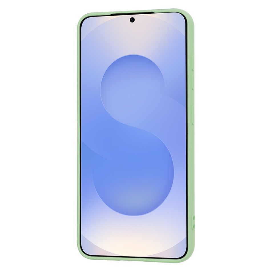 Husa pentru Samsung Galaxy S25, SKYDDAR INNOVATION, din Silicon Catifelat, SoftElegance, set cu sticker, Verde deschis - 1 | YEO
