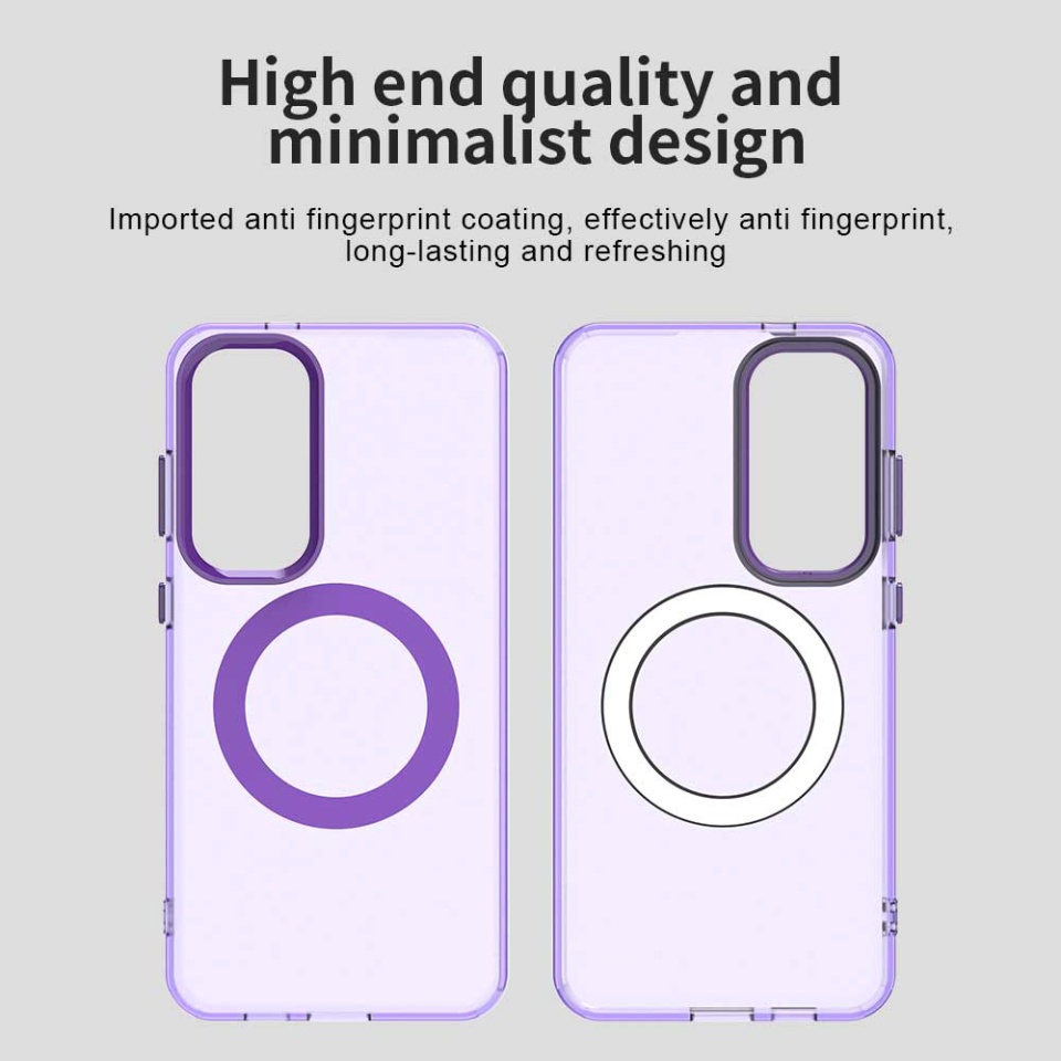 Husa pentru Samsung Galaxy S25, SKYDDAR INOVATION, CandyCase, Magsafe, set cu sticker, Mov - 3 | YEO