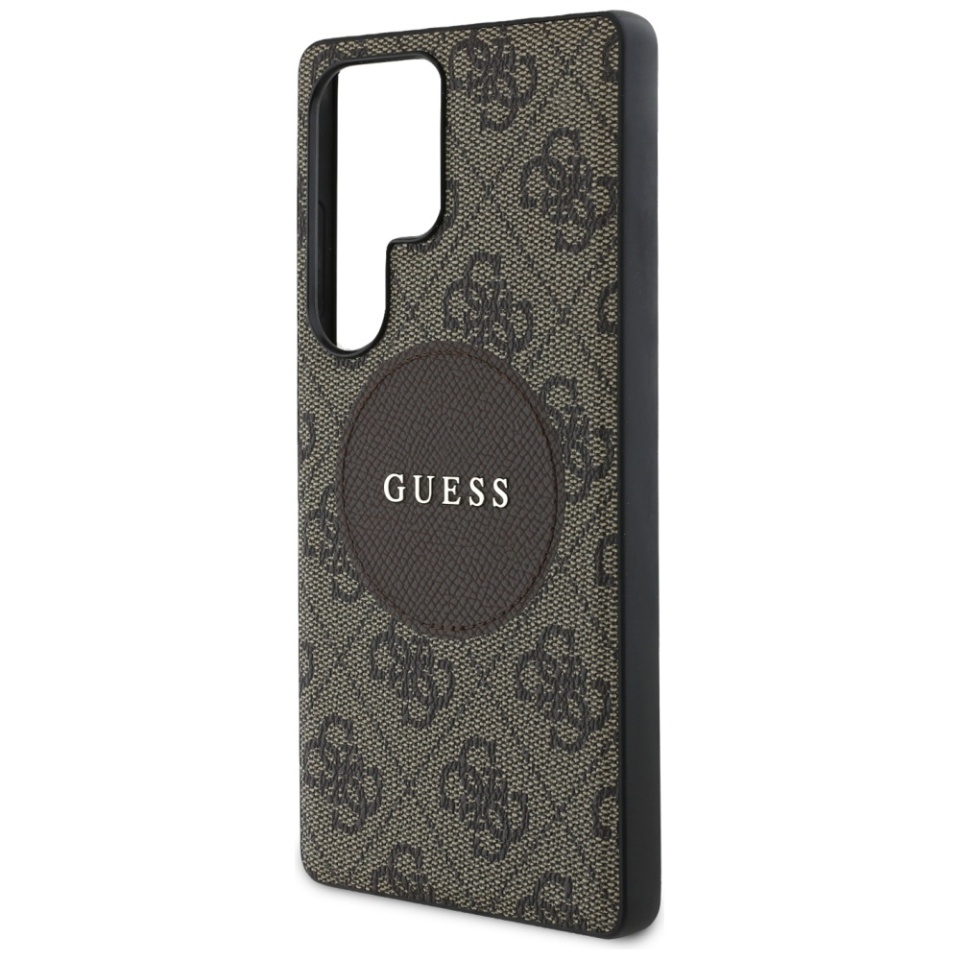 Husa pentru Samsung Galaxy S25 Ultra, Circle Classic Logo MagSafe, Guess, Maro - 1 | YEO