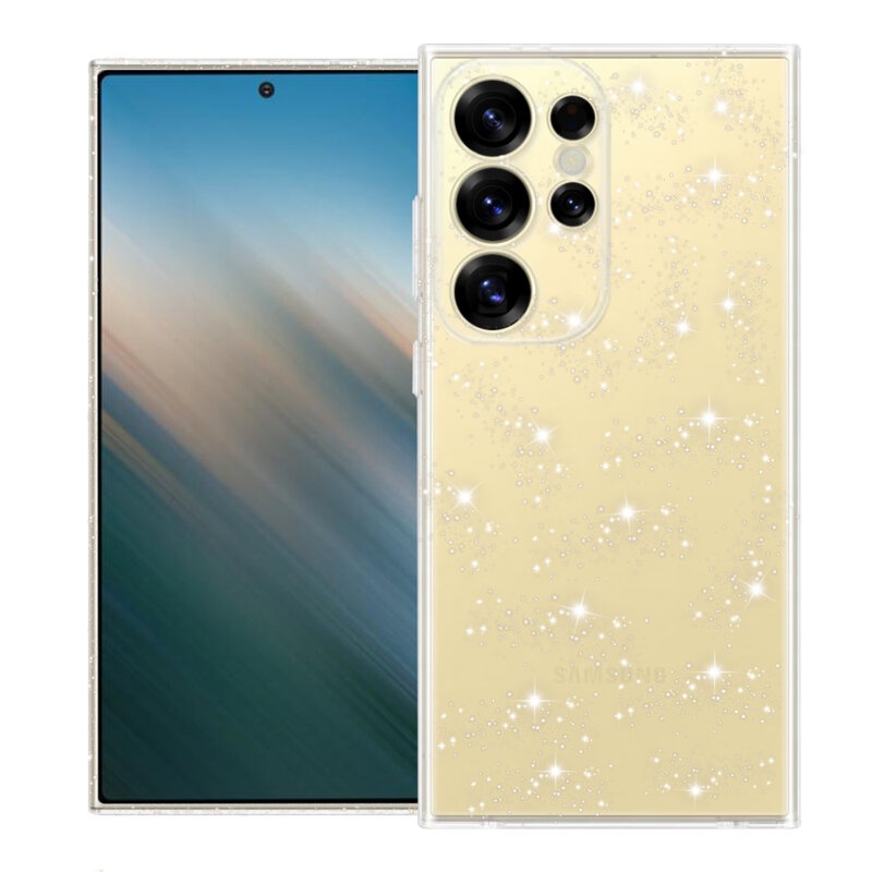 Husa pentru Samsung Galaxy S25 Ultra din Silicon TPU cu Sclipici, Design Elegant si Ultra Subtire, SKDR Shine - Transparenta