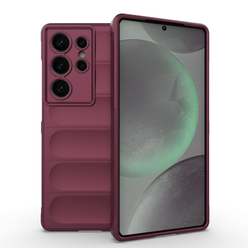 Husa pentru Samsung Galaxy S25 Ultra eleganta, din silicon mat, SKDR Vogue - Bordo