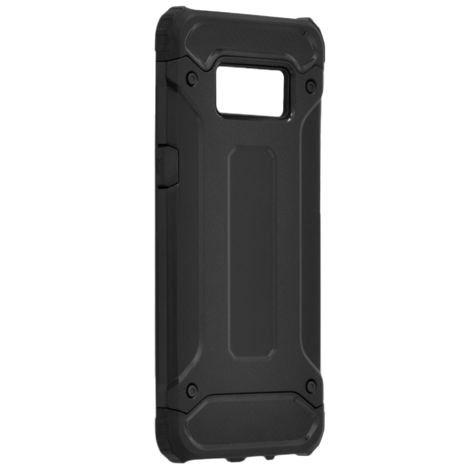 Husa pentru Samsung Galaxy S8, SKYDDAR INNOVATION, Hybrid Armor, din Plastic Dur, Margini Cauciucate, Antisoc, set cu sticker, Negru - 2 | YEO
