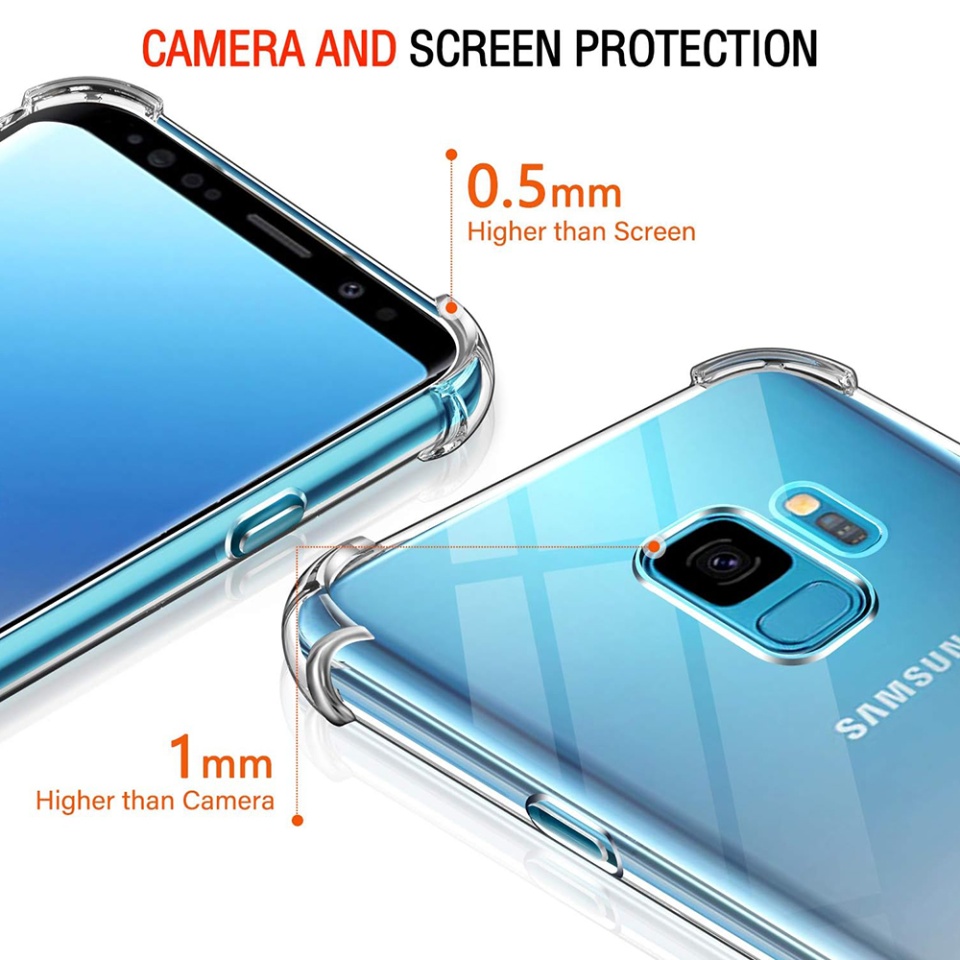 Husa pentru Samsung Galaxy S9 , SKYDDAR INNOVATION, Shockproof Clear din Silicon Slim, Transparenta, set cu sticker - 1 | YEO