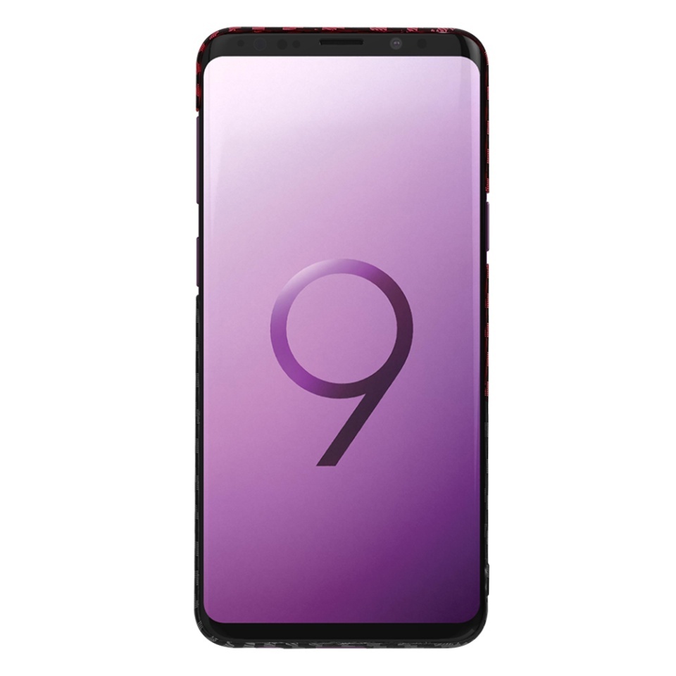 Husa pentru Samsung Galaxy S9, SKYDDAR INNOVATION, textura carbon, Carbonite FiberShell, set cu sticker, Rosu inchis, - 1 | YEO