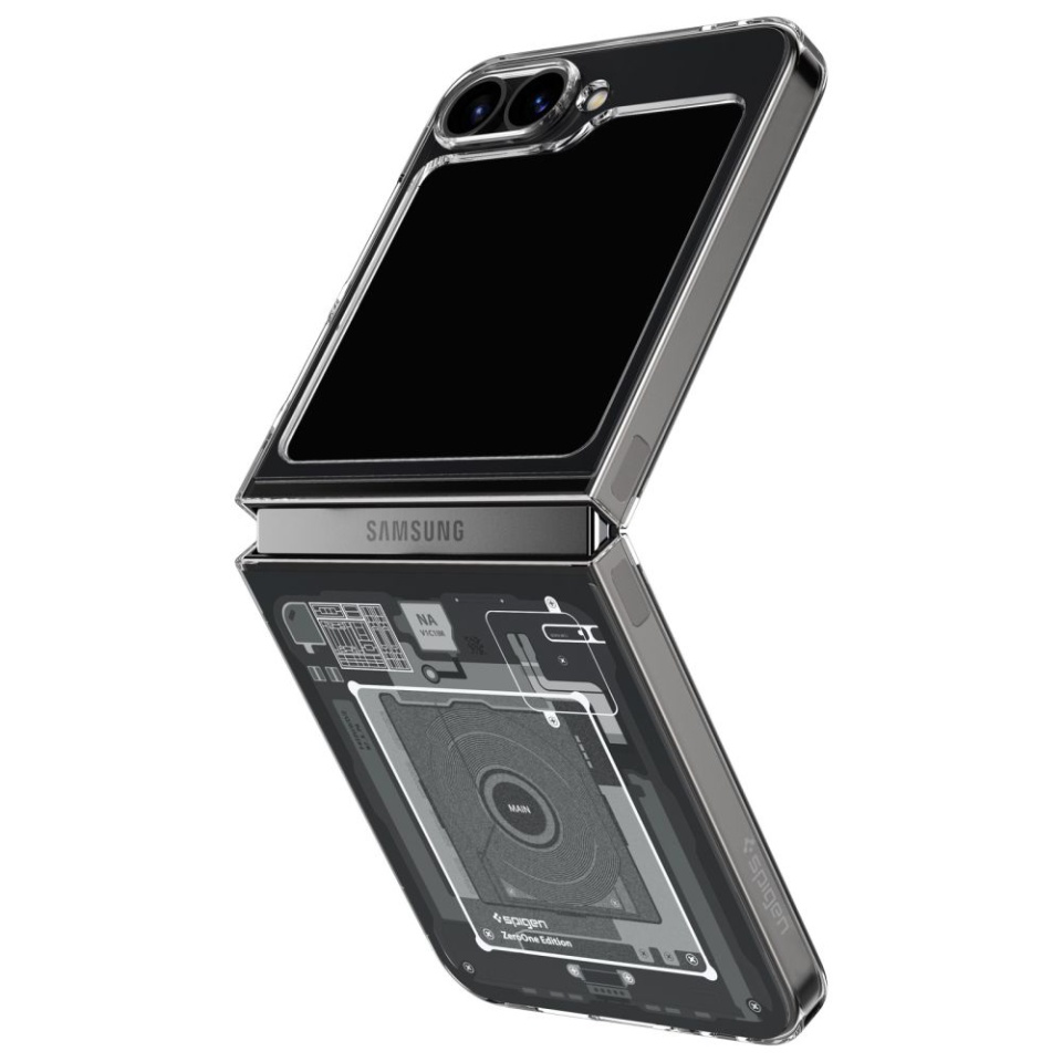 Husa pentru Samsung Galaxy Z Flip6 din silicon premium, Spigen Air Skin - Negru/transparenta - 1 | YEO