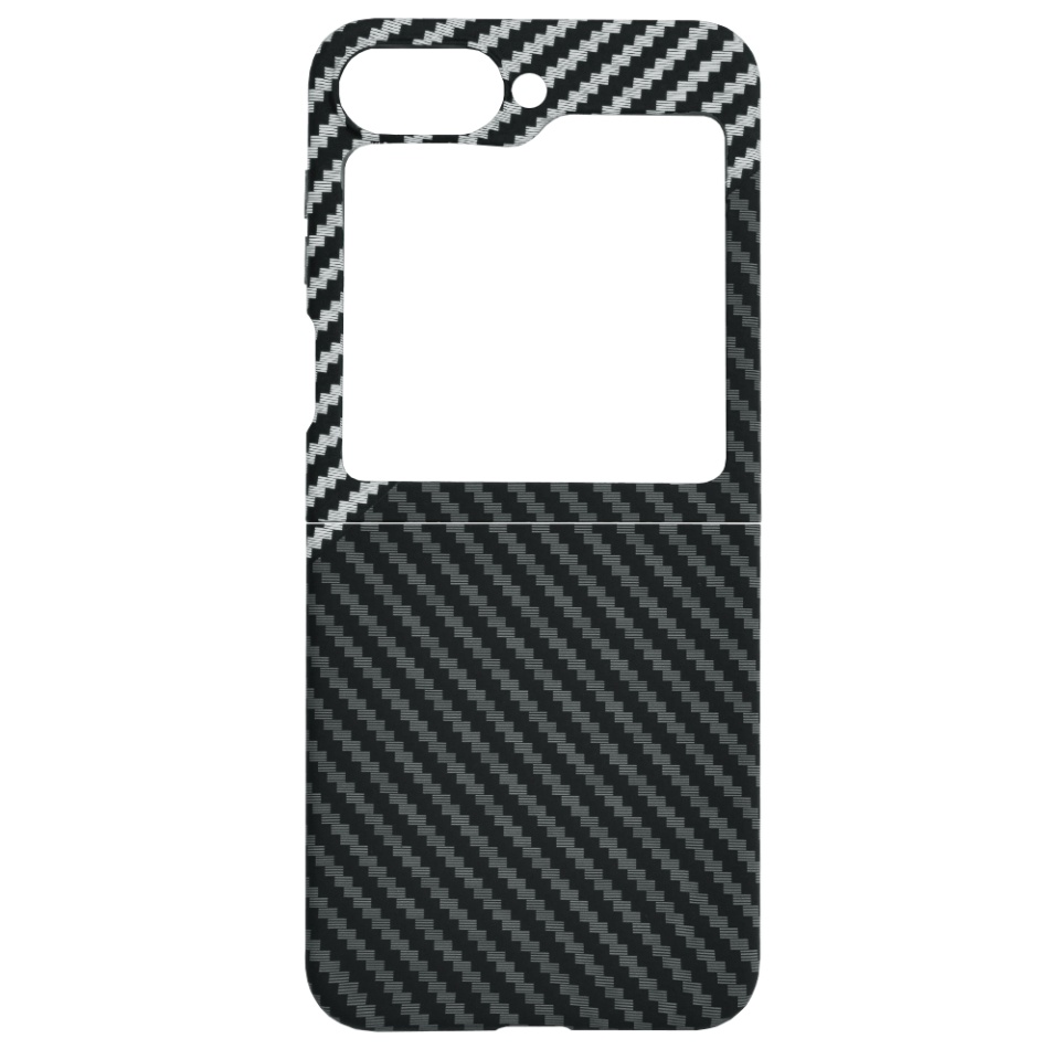 Husa pentru Samsung Galaxy Z Flip6, Finisaj Premium cu Textura de Carbon, Design Elegant, SKDR CarbonFlex - Gri - 3 | YEO