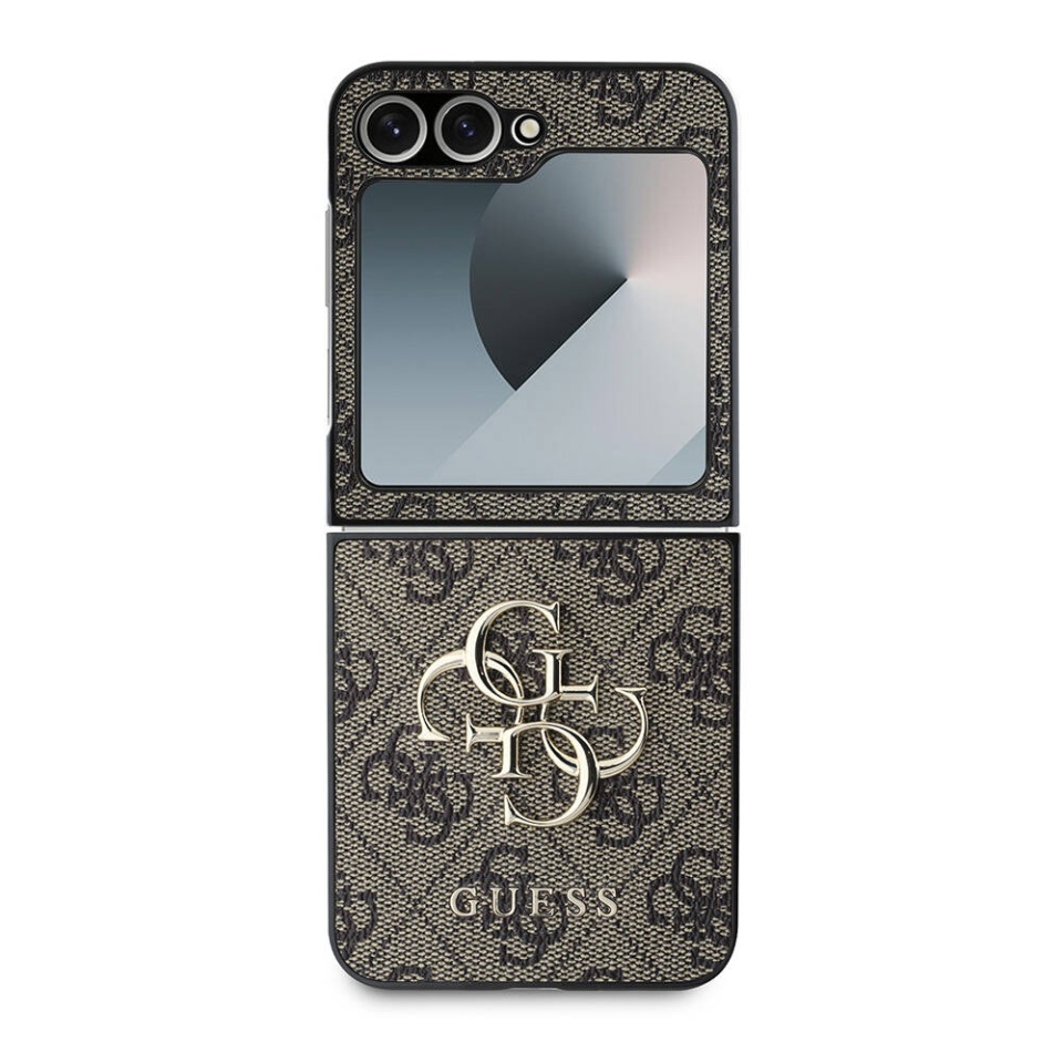Husa pentru Samsung Galaxy Z Flip6 / Galaxy Z Flip7 FE, Guess 4G Metal Logo, Protectie Slim, Compatibila, Maro - 1 | YEO