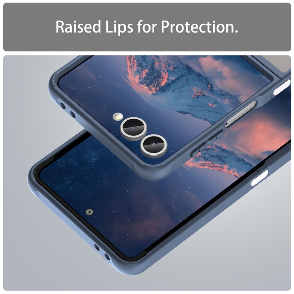 Husa pentru Samsung Galaxy Z Flip7, SKYDDAR INNOVATION, HaloFrost MagSafe II, Antisoc, set cu sticker, Bleumarin - 2 | YEO