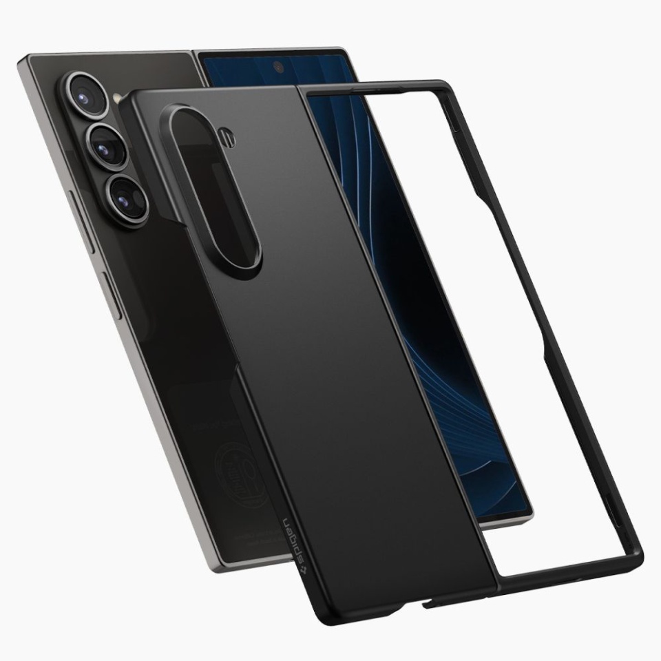 Husa pentru Samsung Galaxy Z Fold6 din silicon premium, Spigen Air Skin - Negru - 2 | YEO