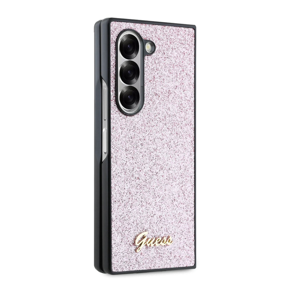 Husa pentru Samsung Galaxy Z Fold6, Glitter Script, Guess, Roz - 3 | YEO