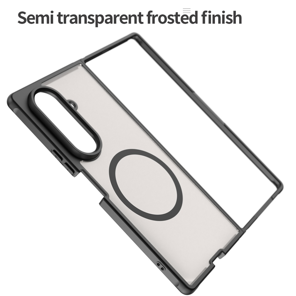 Husa pentru Samsung Galaxy Z Fold7, SKYDDAR INNOVATION, HaloFrost MagSafe II, Antisoc, set cu sticker, Negru - 2 | YEO