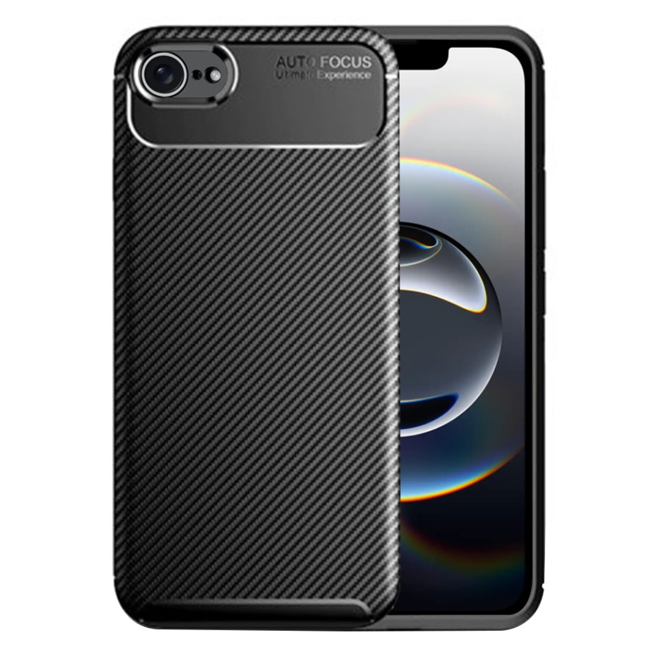 Husa pentru telefon, SKYDDAR INNOVATION, iPhone 16e, CarbonFlex ,Finisaj Premium cu Textura de Carbon, Design Elegant, Set cu sticker 40x40mm, Negru