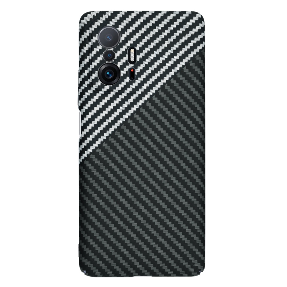 Husa pentru Xiaomi 11T / 11T Pro, Finisaj Premium cu Textura de Carbon, Design Elegant, SKDR CarbonFlex - Gri - 2 | YEO