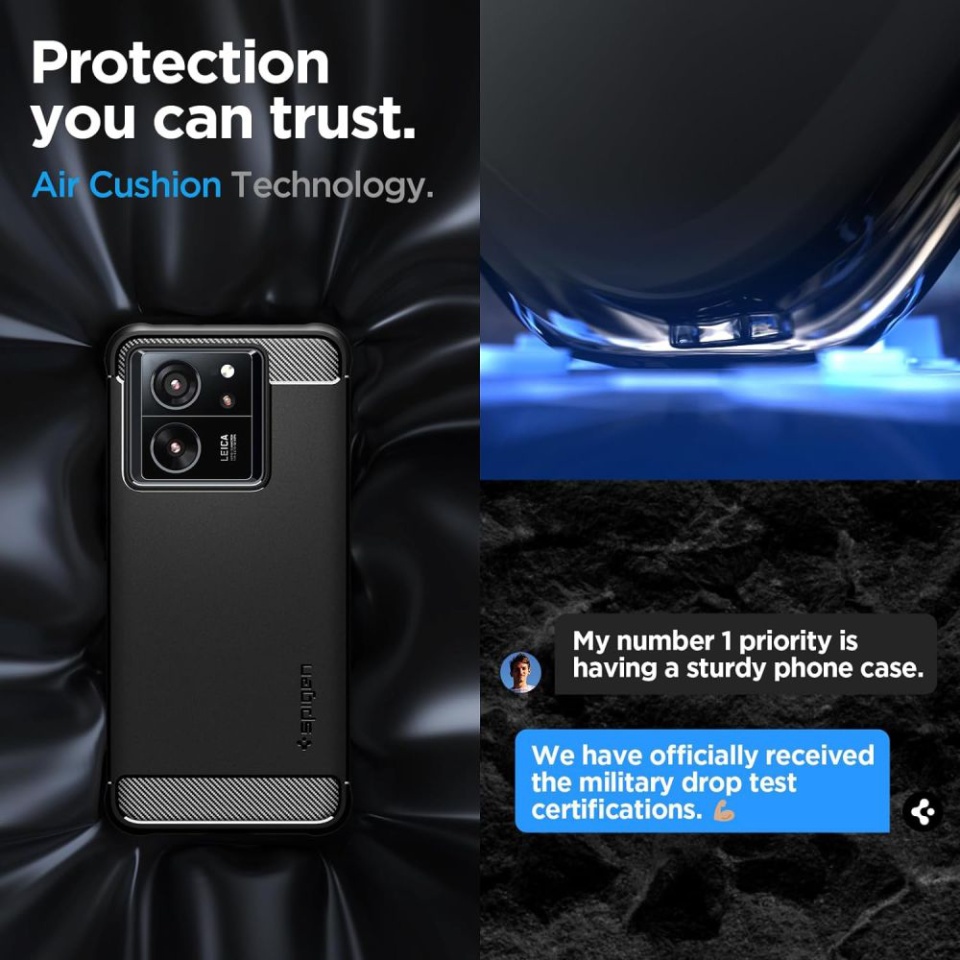 Husa pentru Xiaomi 13T / 13T Pro, Spigen Rugged Armor - Negru - 3 | YEO