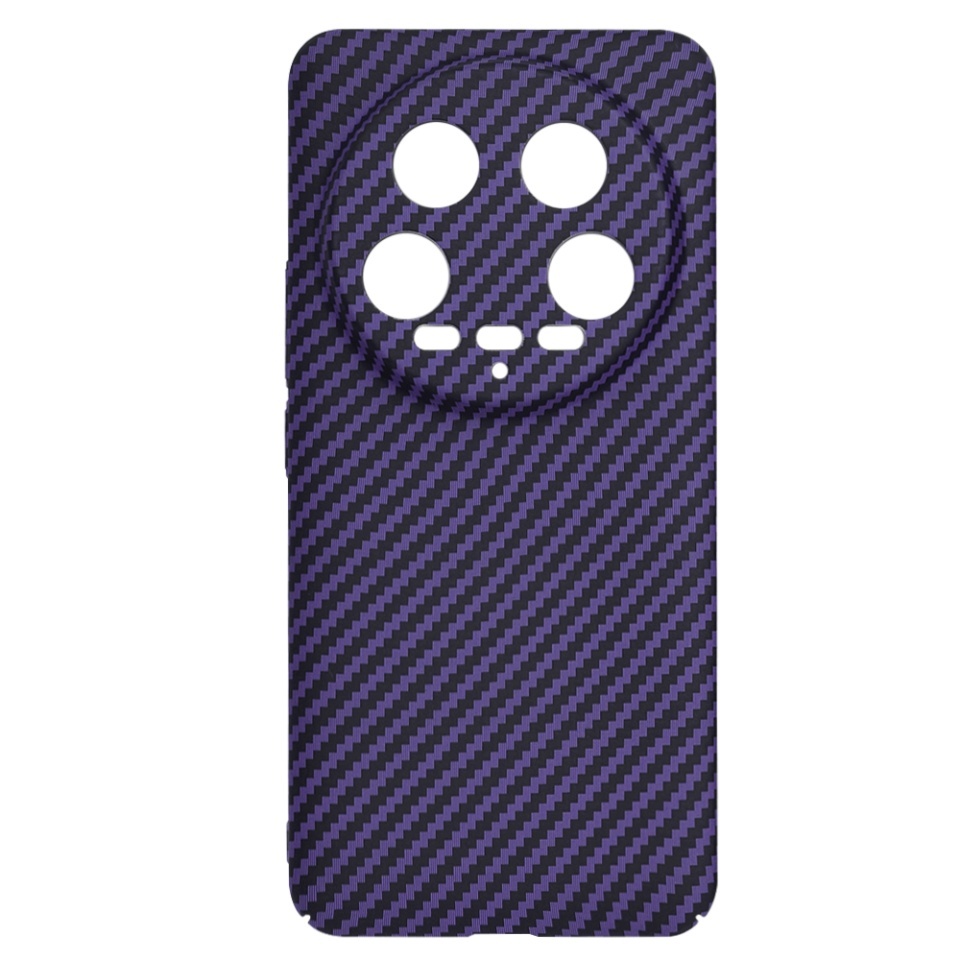 Husa pentru Xiaomi 14 Ultra, SKYDDAR INNOVATION, textura carbon, Carbonite FiberShell, set cu sticker, Mov, - 3 | YEO