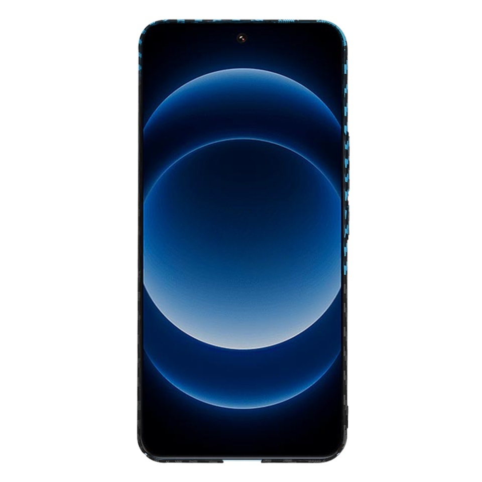 Husa pentru Xiaomi 14 Ultra, SKYDDAR INNOVATION, textura carbon, Carbonite FiberShell, set cu sticker, Bleu, - 1 | YEO