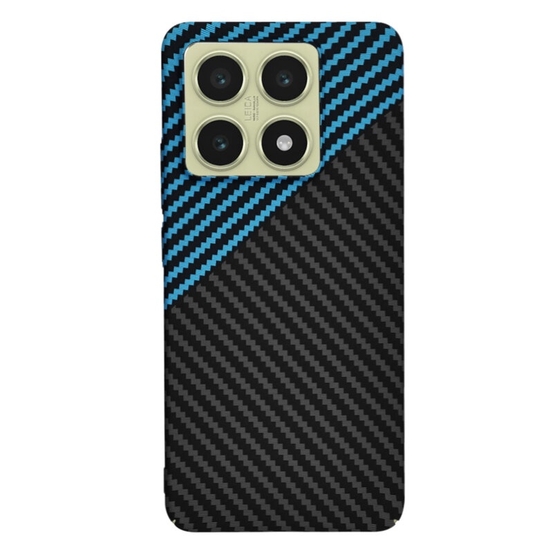 Husa pentru Xiaomi 14T, Finisaj Premium cu Textura de Carbon, Design Elegant, SKDR CarbonFlex - Bleu - 2 | YEO