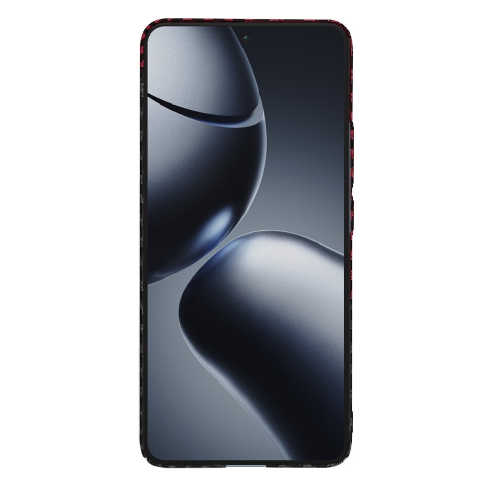 Husa pentru Xiaomi 14T Pro, SKYDDAR INNOVATION, textura carbon, Carbonite FiberShell, set cu sticker, Rosu inchis, - 1 | YEO