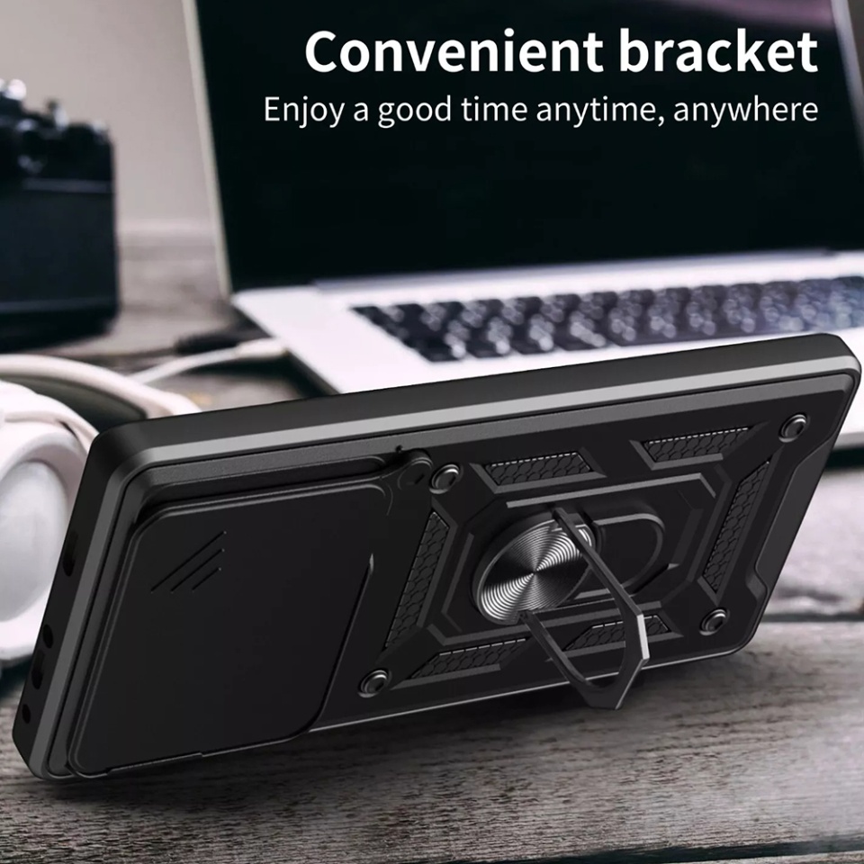 Husa pentru Xiaomi 15 Pro cu inel magnetic si protectie camera Skyddar CamShield - Negru - 3 | YEO