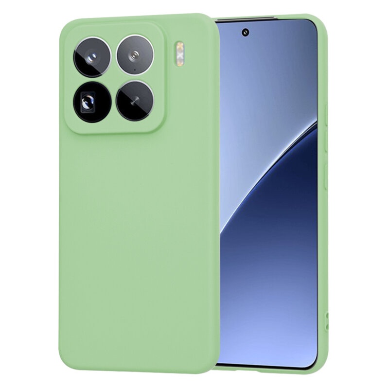 Husa pentru Xiaomi 15 Pro din Silicon Catifelat, Protectie Premium, Skyddar SoftElegance - Verde deschis