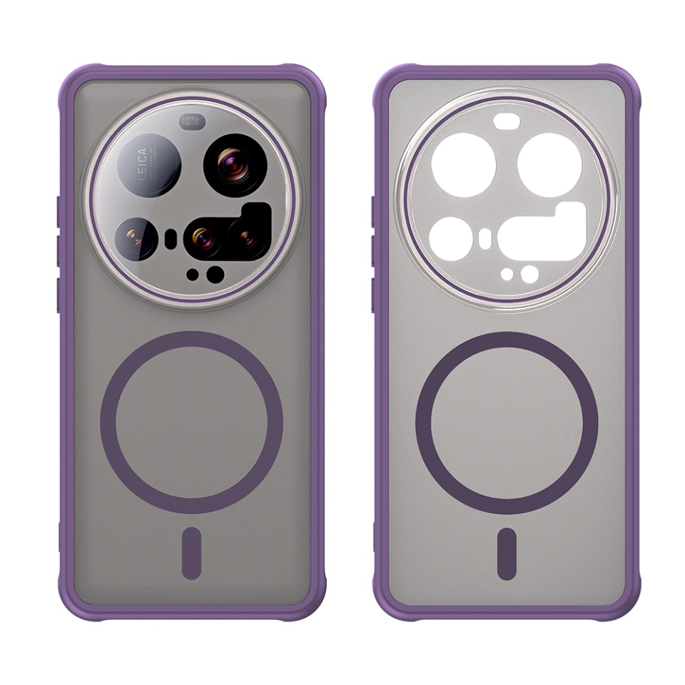 Husa pentru Xiaomi 15 Ultra, SKYDDAR INNOVATION, HaloFrost MagSafe II, Antisoc, set cu sticker, Mov - 1 | YEO