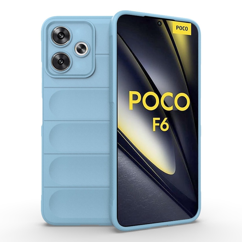 Husa pentru Xiaomi Poco F6 eleganta, din silicon mat, SKDR Vogue - Bleu
